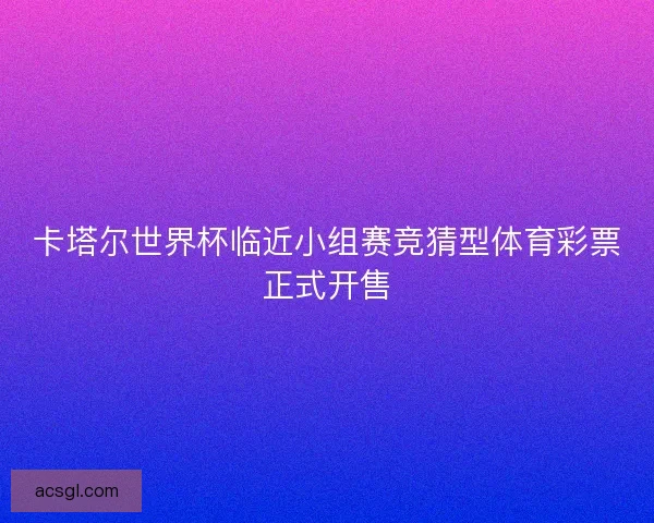 卡塔尔世界杯临近小组赛竞猜型体育彩票正式开售